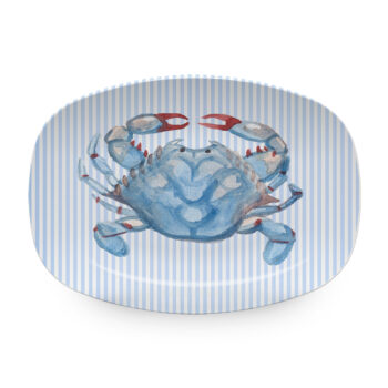 Mariposa Tray Chic Blue Crabby Platter 14"L x 10"W