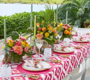 Kim Seybert Watercolor Ikat Tablecloths - Image 2