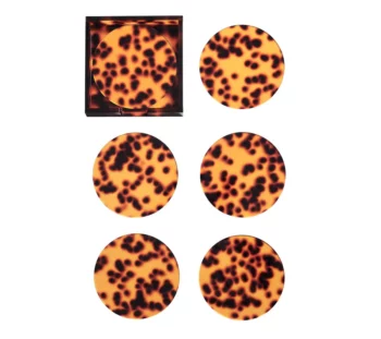 Kim Seybert Tortoise Coasters - Set of 6 in Caddy