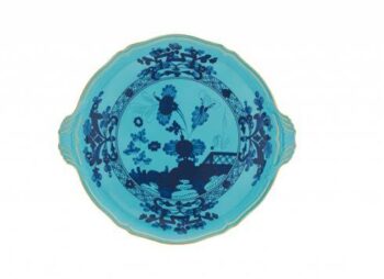 Ginori 1735 Oriente Italiano Iris Cake Plate with Handles 12"D
