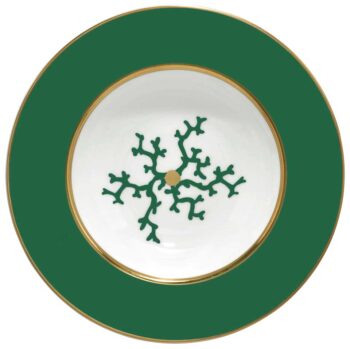 Raynaud Cristobal Emerald Rim Soup Plate