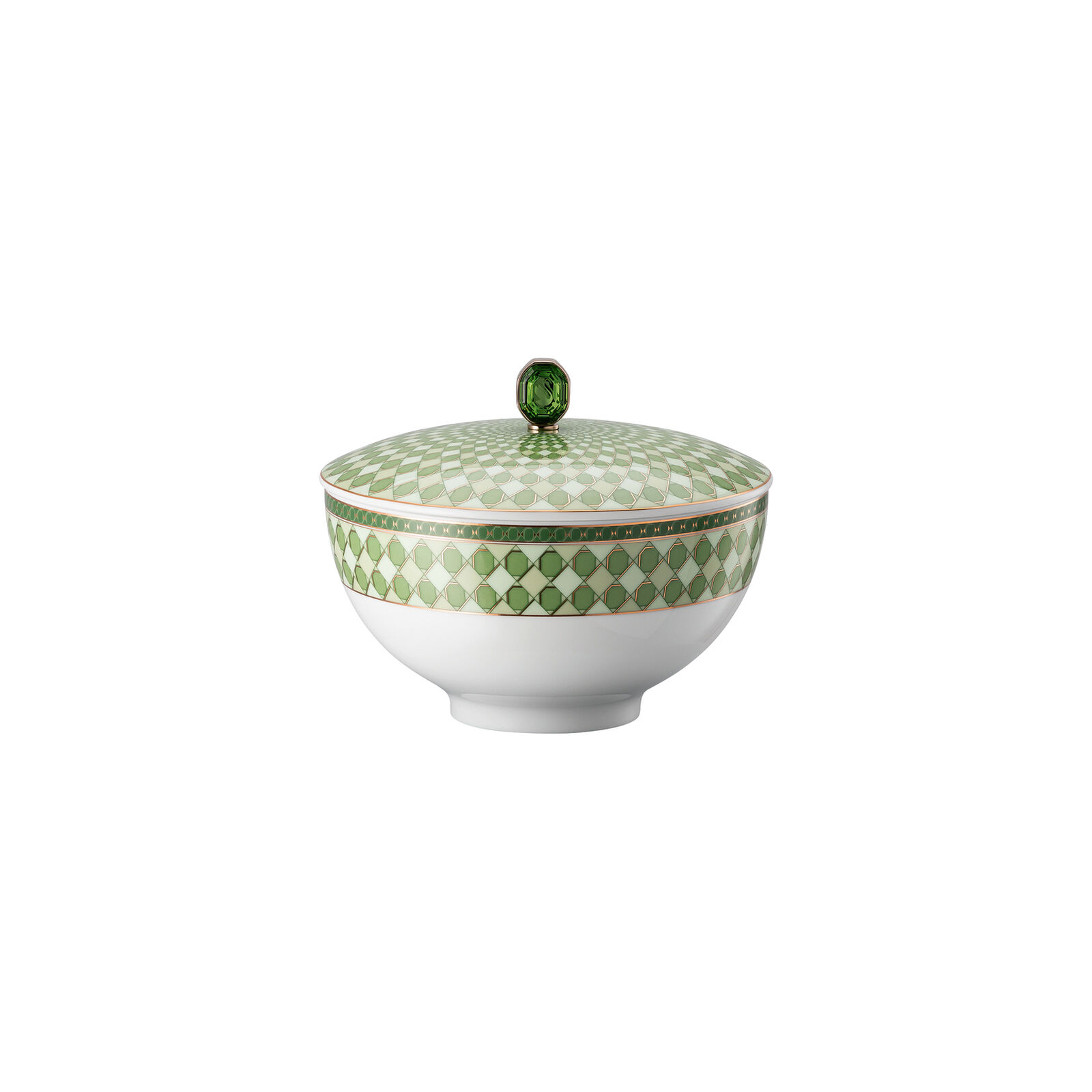 Rosenthal Swarovski Signum Fern Green Soup Bowl with Lid