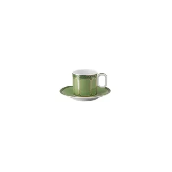 Rosenthal Swarovski Signum Fern Green Espresso Cup & Saucer