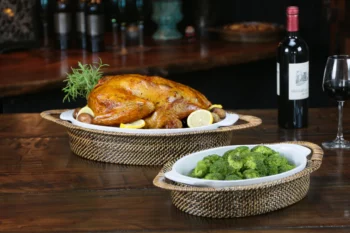 Calaisio Calaisio Oval Casserole Basket with Stoneware Roaster, Medium 2QT - Image 2