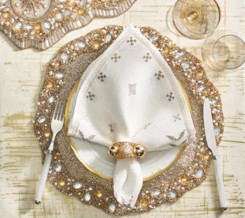 Kim Seybert Mirage 5-Piece Place Setting in White & Silver - Image 2