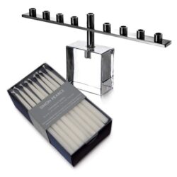 Simon Pearce Woodbury Menorah and Candle Set