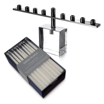 Simon Pearce Woodbury Menorah and Candle Set
