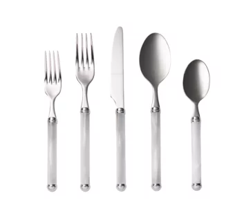 Kim Seybert Mirage 5-Piece Place Setting in White & Silver