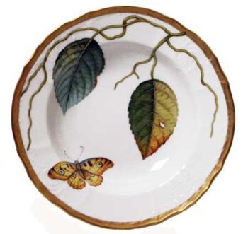 Anna Weatherley Antique Forest Leaves Rim Soup Plate