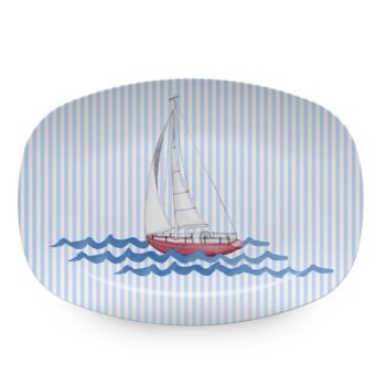Mariposa Tray Chic Sail Away Platter 14" L 10" W