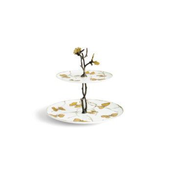 Michael Aram Butterfly Ginkgo 2-Tier Porcelain Etagere - Image 4