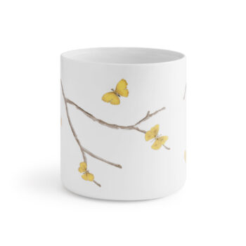 Michael Aram Butterfly Ginkgo Porcelain Waste Basket