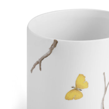 Michael Aram Butterfly Ginkgo Porcelain Waste Basket - Image 2
