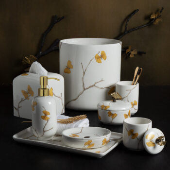 Michael Aram Butterfly Ginkgo Porcelain Toothbrush Holder - Image 3