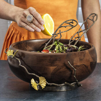 Michael Aram Butterfly Ginkgo Wood Salad Bowl - Image 2