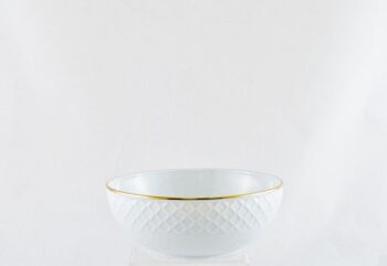 Anna Weatherley Empire White and Gold Bowl 6"D x 2" H