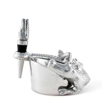 Arthur Court Alligator Wine Coaster and Stopper Set