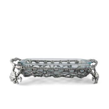 Arthur Court Crab and Net Casserole Holder with 3-Quart Pyrex Dish