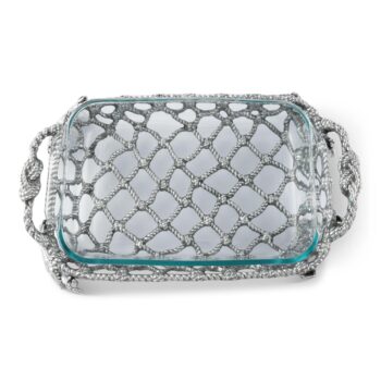 Arthur Court Crab and Net Casserole Holder with 3-Quart Pyrex Dish - Image 2