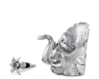 Arthur Court Elephant Wine Coaster and Stopper Set - Image 2