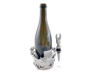 Arthur Court Crab Wine Caddy and Stopper Set - Image 2