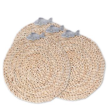 Arthur Court Fish Twisted Seagrass Placemats - Set of 4