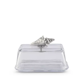 Arthur Court Shell Glass Butter Dish - Image 2
