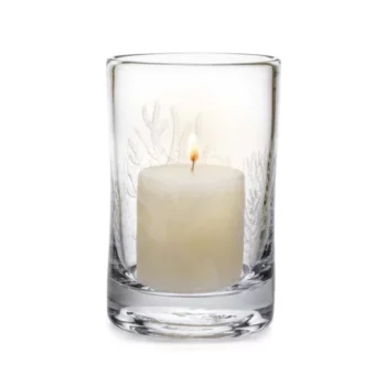 Simon Pearce Engraved Coral Hurricane, Medium