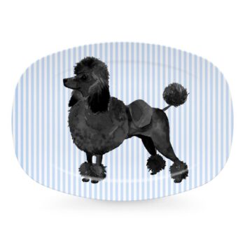 Mariposa Tray Chic Black Poodle Platter 14"L x 10"W