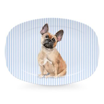 Mariposa Tray Chic English Bulldog Platter 14"L x 10"W