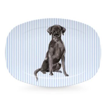 Mariposa Tray Chic Black Lab Platter 14"L x 10" W