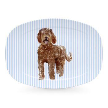 Mariposa Tray Chic Labradoodle Platter 14"Lx10"W