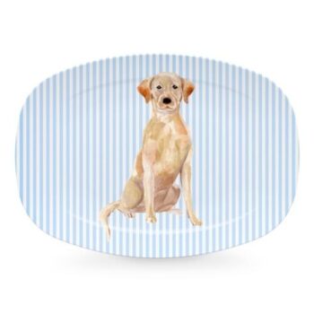 Mariposa Tray Chic Yellow Lab Platter 14"L x 10"W