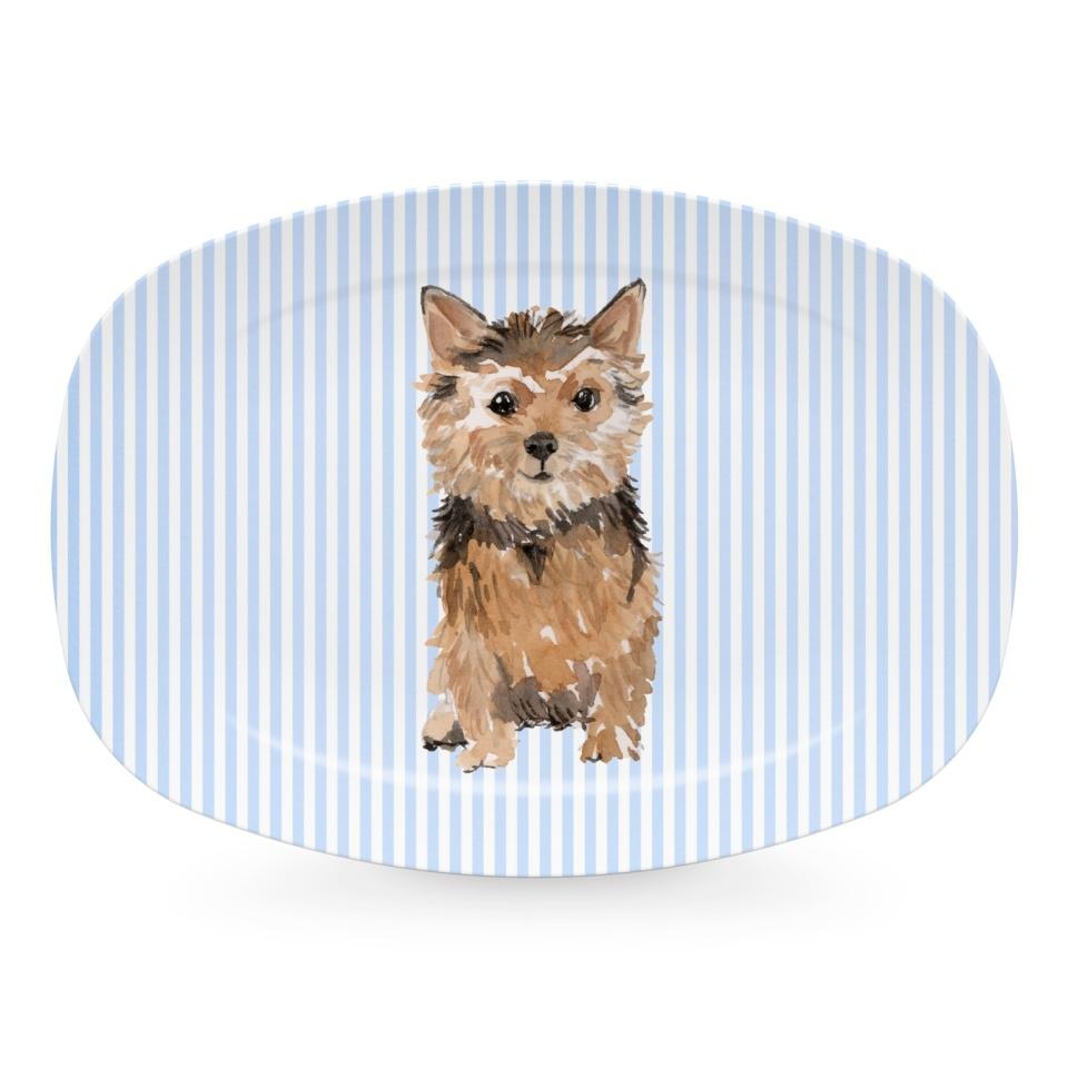 Mariposa Tray Chic Norfolk Terrier Platter 14"L x 10"W