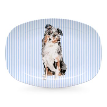 Mariposa Tray Chic Australian Shepherd Platter 14"L x 10"W