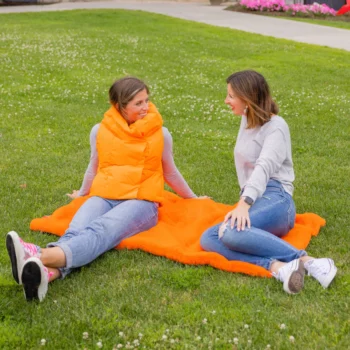Pretty Rugged Orange Long Lap Blanket - 33" x 56"
