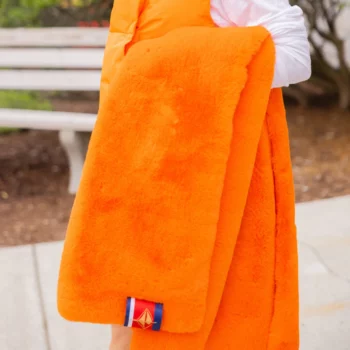 Pretty Rugged Orange Long Lap Blanket - 33" x 56" - Image 3