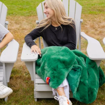 Pretty Rugged Green Long Lap Blanket - 33" x 56" - Image 3