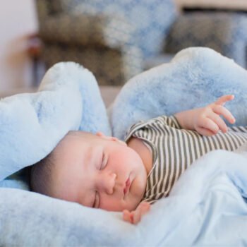 Pretty Rugged Blue Faux Fur Baby Blanket - 28" x 32"