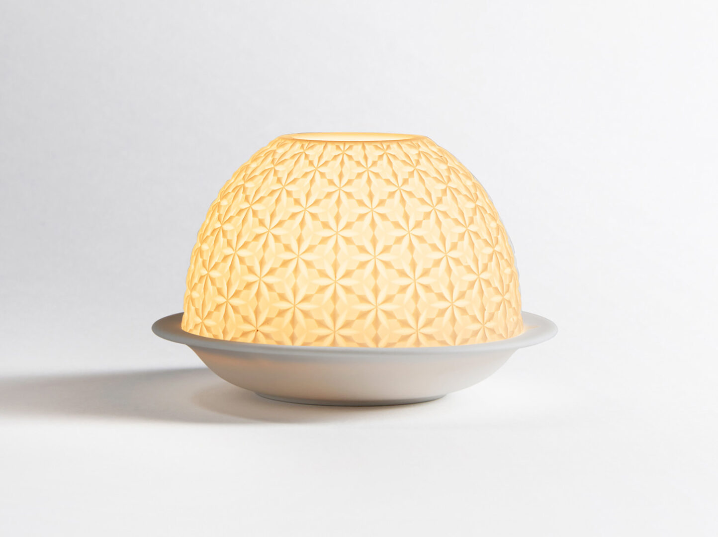 Lampe Lithophanie Porcelaine Décor Paysage montagne