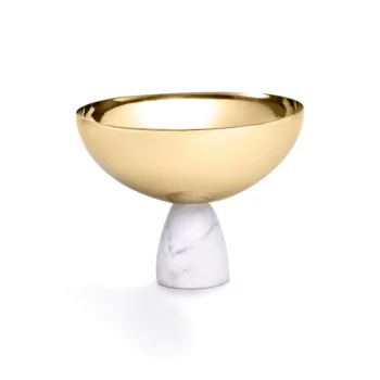 ANNA New York Coluna Nut Bowl Marble / Gold 5” x 5” x 3.75”