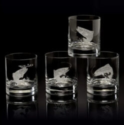 Julie Wear Fly Fishing Old Fashion Glasses - Set of 4