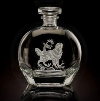 Julie Wear Golden Retriever Round Decanter