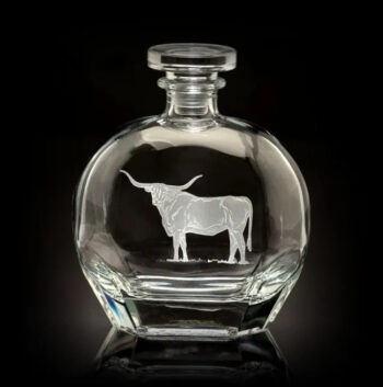 Julie Wear Texas Longhorn Round Decanter