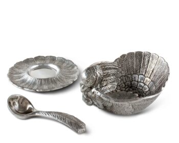 Arthur Court Turkey 3-Piece Condiment Set - Image 3