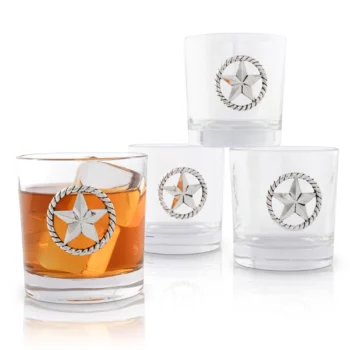 Arthur Court Western Star Bar Glasses - Set of 4