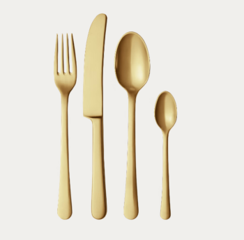 Georg Jensen Copenhagen Matte Gold Cutlery Set - 4 Piece