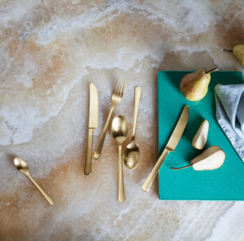 Georg Jensen Copenhagen Matte Gold Cutlery Set - 4 Piece - Image 2