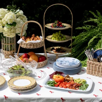 Juliska Provence Rattan Two Tiered Server - Whitewash - Image 3