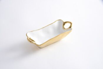 Pampa Bay Golden Handles Mini Rectangular Bowl 7.25 × 3.25 × 1.75 in